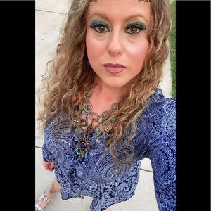 Blue Long Sleeve Romper